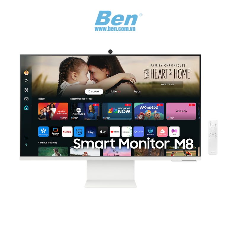 Màn Hình Thông Minh Samsung M8 M80D LS32DM801UEXXV 32 inch | UHD | Trắng | 60Hz | Camera | VA | USB-C | 2Yrs