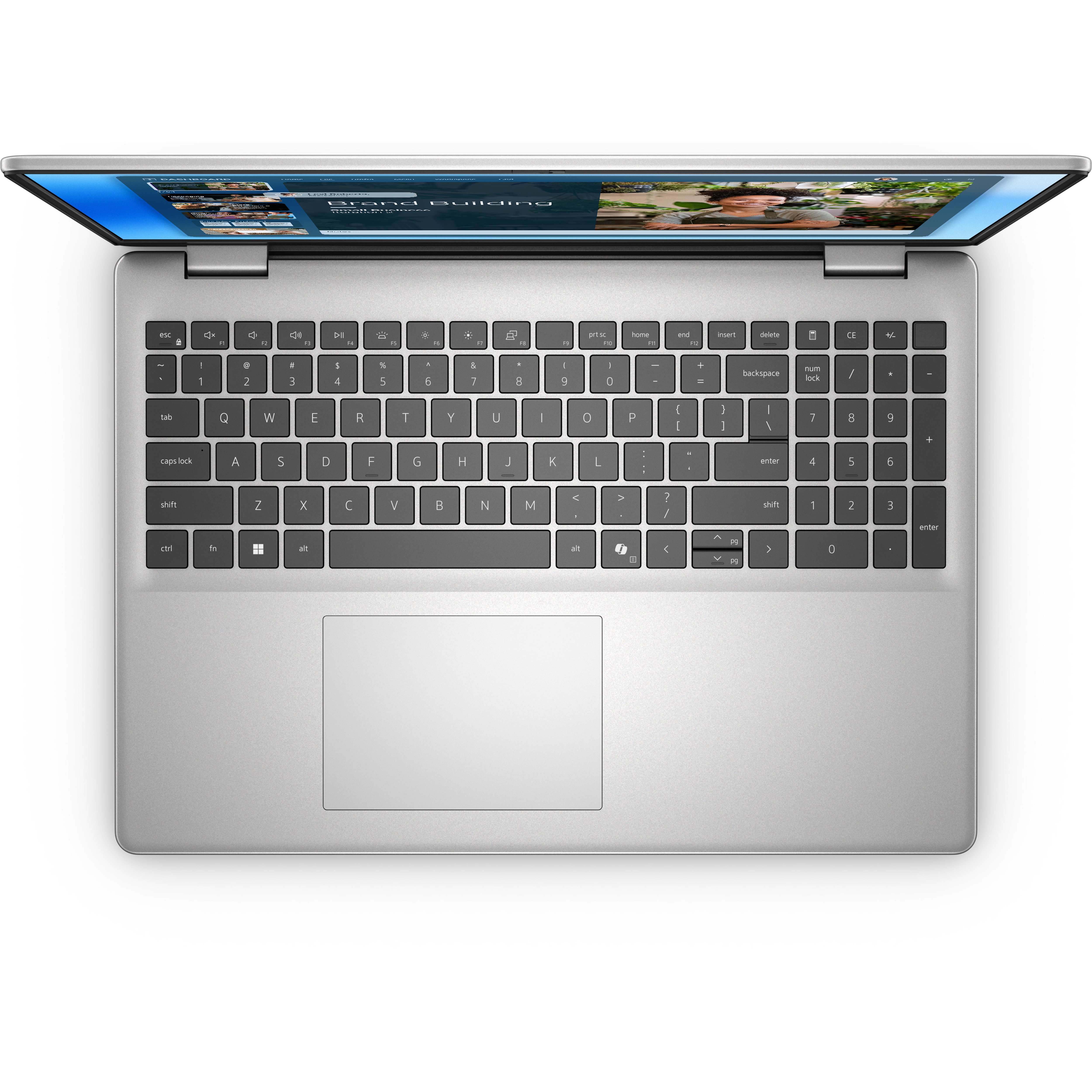 View top-down Dell 16 Non-Touch Laptop