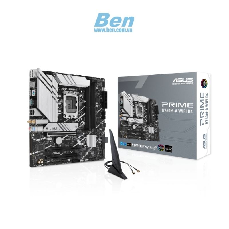 Mainboard Asus Prime B760M-A WIFI D4 ( Intel B760 | LGA 1700 | mATX | PCIe 4.0 | 128GB DDR4 )