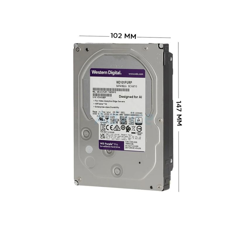 Ổ cứng gắn trong Western Digital Purple Pro 10TB 3.5 inch SATA 3 256MB Cache 7200RPM (WD101PURP)