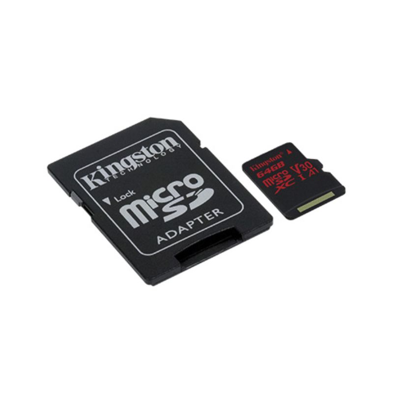 Thẻ nhớ Kingston 64GB microSDHC Canvas React 100R/70W U3 UHS-I V30 A1 Card + SD Adapter (SDCR/64GB)