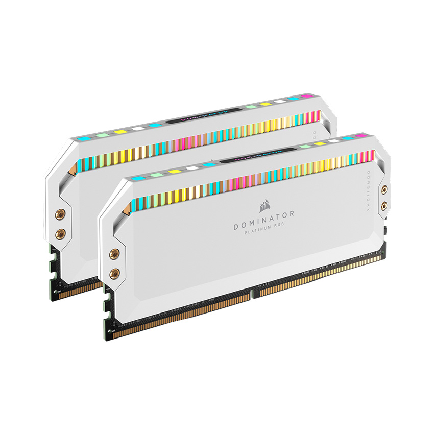 Bộ nhớ trong máy tính để bàn Corsair DOMINATOR PLATINUM RGB White Heatspreader DDR5, 5600MHz 32GB 2x16GB DIMM, 1.25V (CMT32GX5M2B5600C36W)