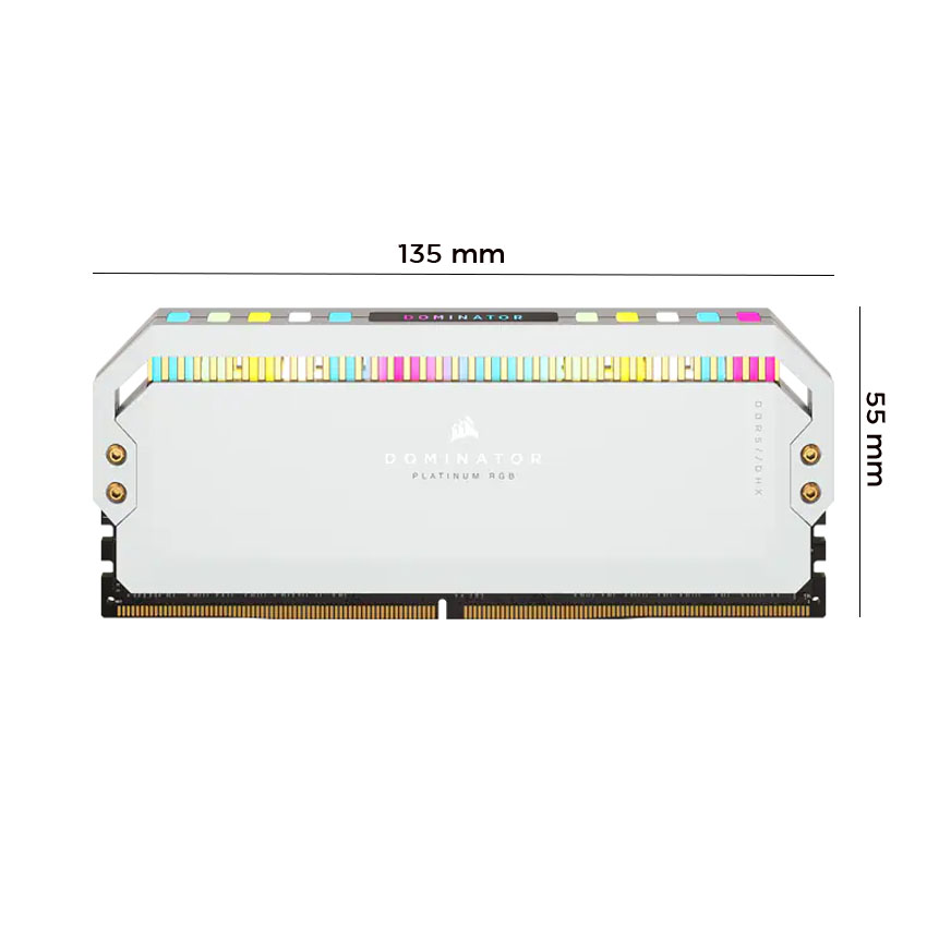 Bộ nhớ trong máy tính để bàn Corsair DOMINATOR PLATINUM RGB White Heatspreader DDR5, 5600MHz 32GB 2x16GB DIMM, 1.25V (CMT32GX5M2B5600C36W)