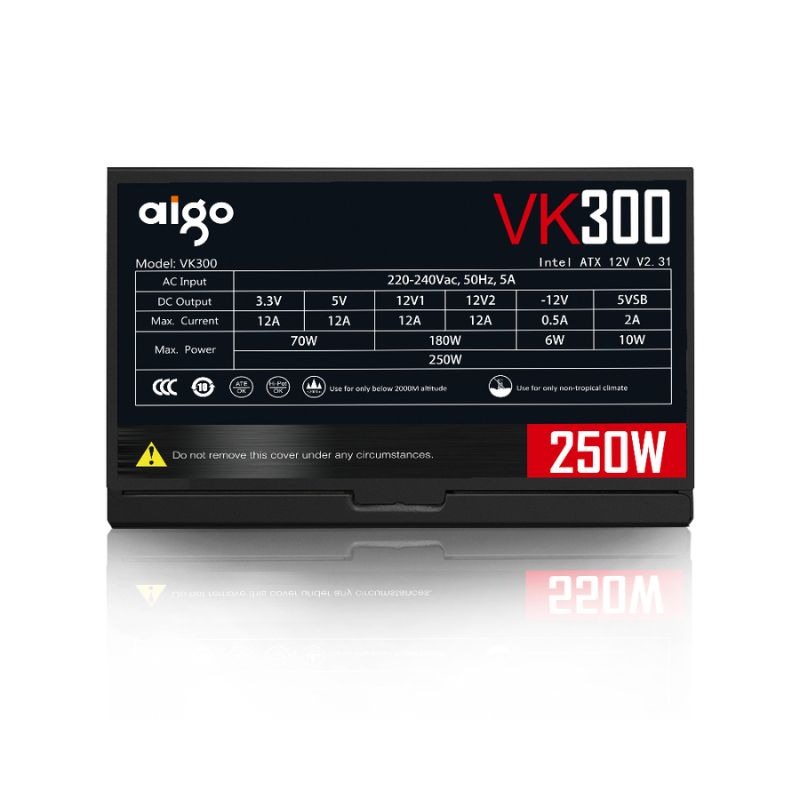 Nguồn máy tính AIGO VK300 - 250W (Màu Đen)