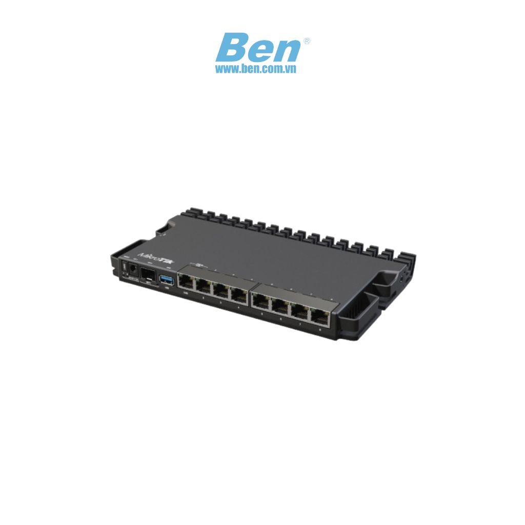 Thiết bị Router Mikrotik RouterBOARD RB5009UG+S+IN | Marvell Armada ARMv8 (4-core 1.4GHz) | RAM 1GB DDR4 | NAND 1GB | 1×2.5GbE + 7×1GbE + 1×SFP+ | RouterOS L5 | Vỏ kim loại | Kèm PSU | 1Yr