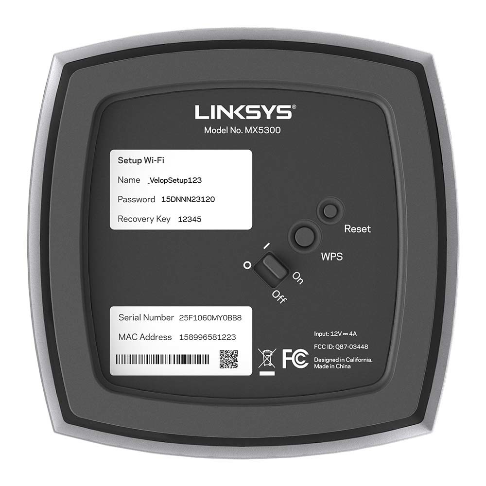 LINKSYS VELOP MX5300-AH TRI-BAND AX5300 INTELLIGENT MESH WIFI SYSTEM WIFI 6 MU-MIMO SYSTEM 1-PK