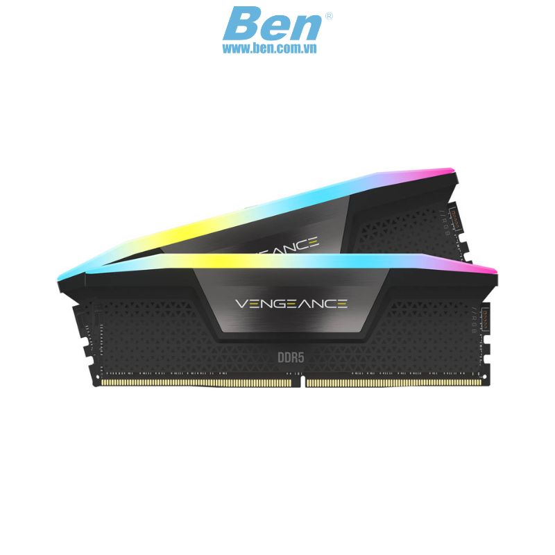 Ram PC Corsair Vengeance RGB (CMH64GX5M2B5600C36) 64GB (2x32GB) DDR5 5600MHz Black Heatspreader