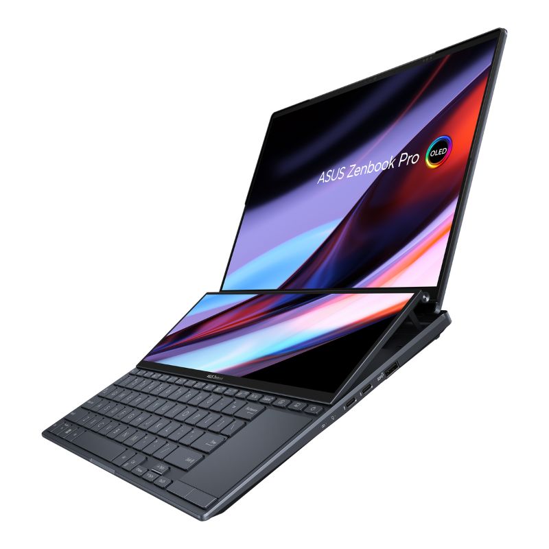 Laptop Asus Zenbook Pro 14 Duo OLED (UX8402VU-P1028W)/ Đen/ Intel core i9-13900H/ RAM 32GB/ 1TB SSD/ NVIDIA GeForce RTX 4050/ 14.5 inch OLED/ 4 Cell 76WHrs/ Wifi 6E + BT 5.2/ Bút + Túi/ SCR - PAD / Win 11H/ 2Yrs