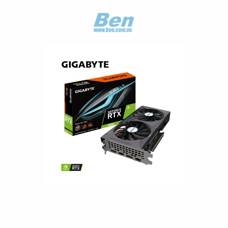 VGA GIGABYTE GeForce RTX 3060 EAGLE OC 12G (GV-N3060EAGLE OC-12GD) - 12GB GDDR6, 192-bit, HDMI + DP, 1x8-pin ( V2 )