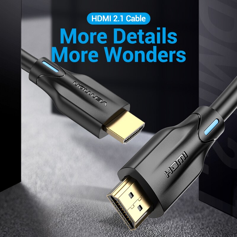 Cáp HDMI 2.1 dài 1.5m-3m Vention AANBG Hỗ trợ 4K@120Hz/8K@60Hz