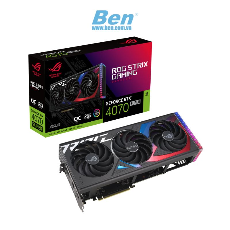 Vga Asus ROG Strix GeForce RTX 4070 SUPER 12GB GDDR6X OC Edition ( ROG-STRIX-RTX4070S-O12G-GAMING )