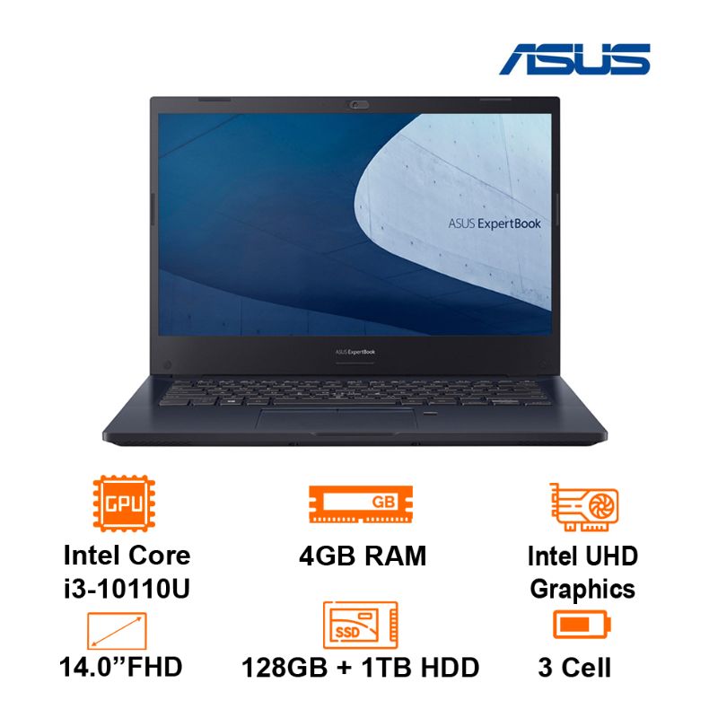 Laptop Asus ExpertBook ( P2451FA-EK3342 ) | Intel core i3-10110U  | Ram 4GB | 128GB SSD | 1TB HDD | Intel UHD Graphics | 14 inch FHD | Endless | 1Yr