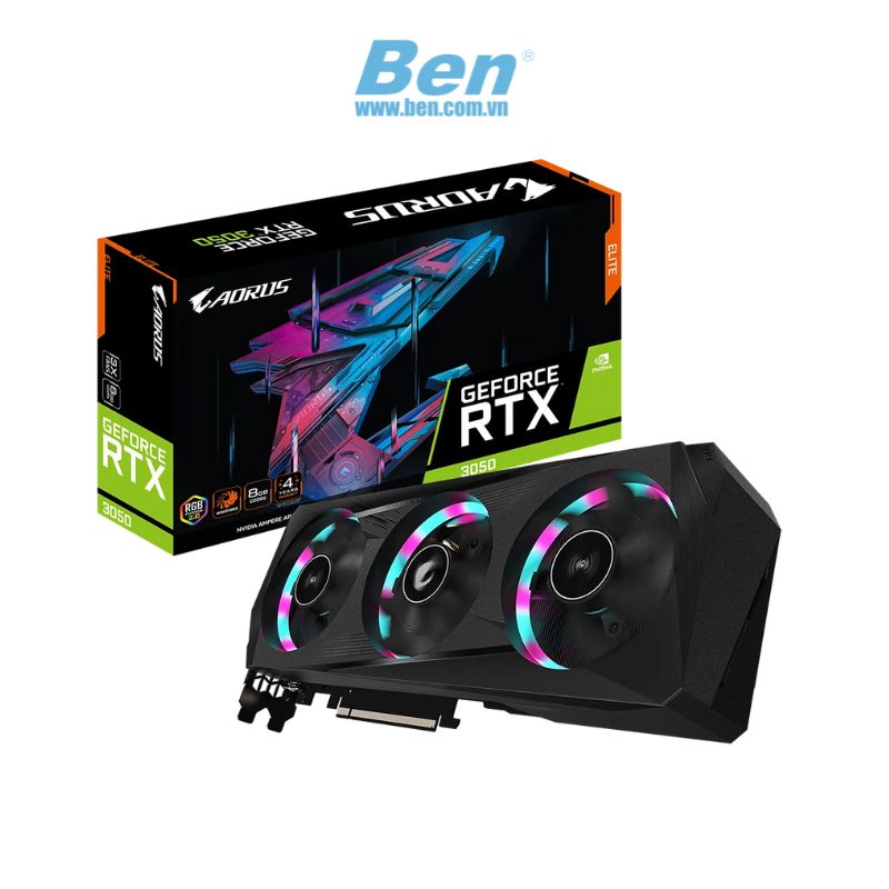 VGA Gigabyte RTX 3050 AORUS ELITE 8G GDDR6 ( N3050AORUS E-8GD )