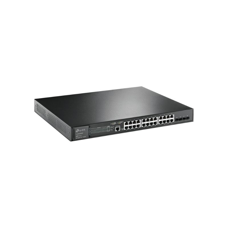 Thiết bị chia mạng TP-Link JetStream 24-Port Gigabit and 4-Port 10GE SFP+ L2+ Managed Switch with 24- Port PoE+ TL-SG3428XMP