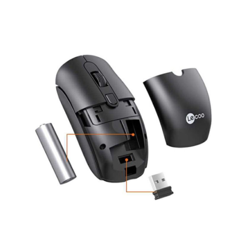 Chuột quang không dây Lecoo M2001 đen ( USB )