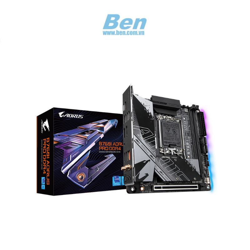 Mainboard Gigabyte B760I AORUS PRO DDR4 (LGA 1700, 2x DDR4, HDMI, Displayport, M.2 PCIe 4.0, WiFi 6, ITX )