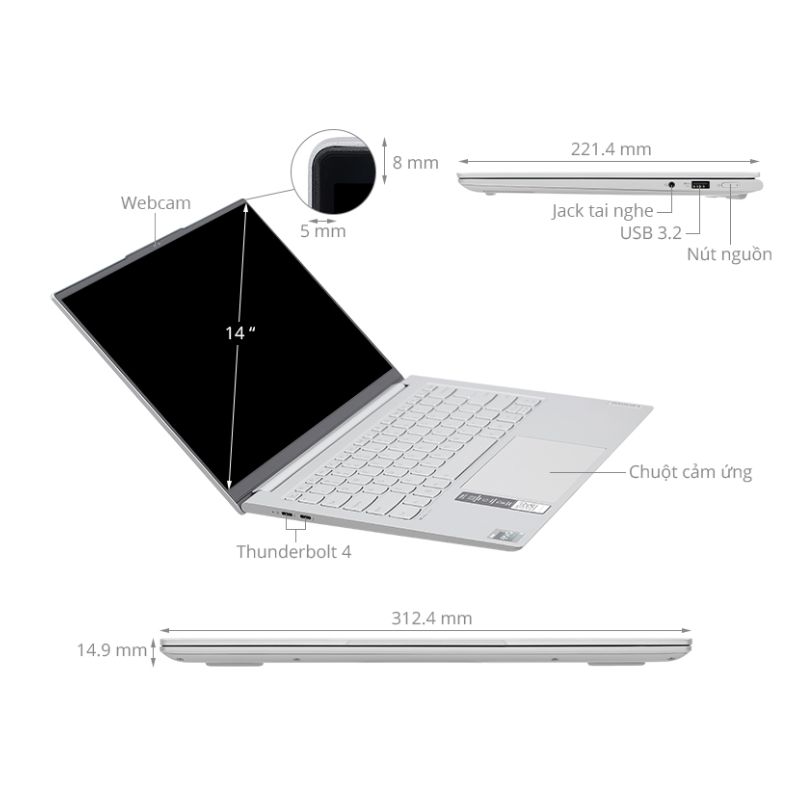 Laptop Lenovo Yoga Slim 7 Pro 14IAH7 ( 82UT006CVN ) | Intel core i7 12700H | RAM 16GB | 512GB SSD | Intel Iris Xe Graphics | 14 inch 2.8K | Win11 | 3Yrs