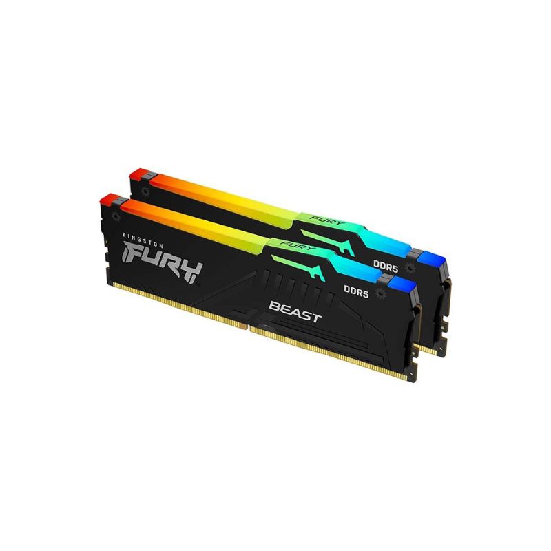Bộ nhớ trong máy tính để bàn Kingston FURY Beast RGB 64GB (2x32GB) DDR5 bus 5200Mhz (KF552C40BBAK2-64)