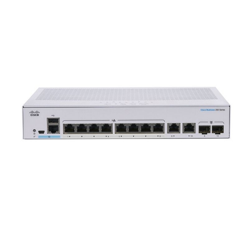 Thiết bị chia mạng 24-Port Gigabit Ethernet + 4-Port 10 Gigabit SFP+ Smart Switch CISCO (CBS250-24T-4X-EU)