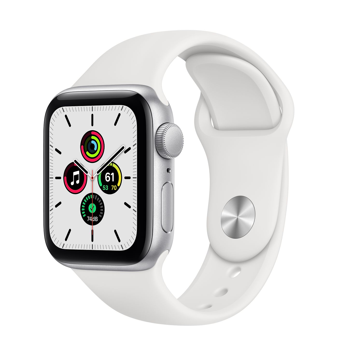Đồng hồ thông minh Apple Watch SE GPS Viền Nhôm Dây Cao su 40mm - Silver ( MYDM2VN/A )