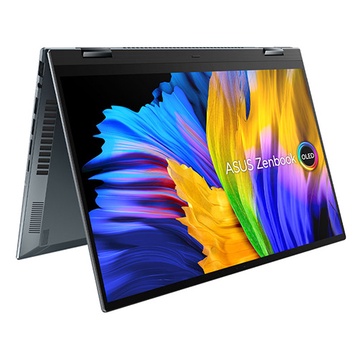 Laptop ASUS Zenbook UP5401ZA-KN005W/ Xám/ Intel Core i5-12500H (up to 4.5Ghz, 18MB)/ RAM 8GB/ 512GB SSD/ Intel Iris Xe Graphics/ 14inch WQHD OLED/ 3Cell/ LAN/ Win 11SL/ 1Yr