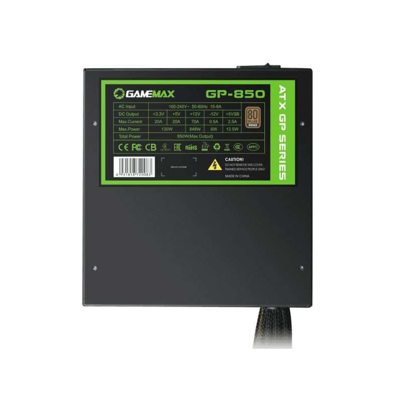 Nguồn máy tính GAMEMAX GP-850/ 850W/ 80 Plus Bronze (hộp box )/ Fan 14cm