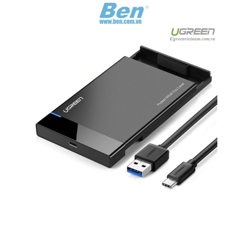 Hộp đựng ổ cứng 2,5inch SATA USB type-C Hỗ trợ 6TB Chính hãng Ugreen 50743 cao cấp