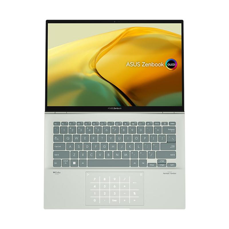 LAPTOP Asus ZenBook UX3402ZA-KM220W/ Xanh/ Intel core i5-1240P (Up to 4.4GHz, 12MB)/ RAM 8GB/ 512GB SSD/ Intel Iris Xe Graphics/ 14 Inch 2.8K OLED/ Win 11/ Túi/ 2Yrs