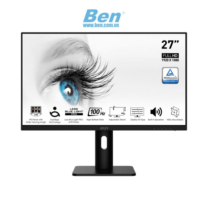 Màn hình máy tính MSI Pro MP273AP | 27 inch FHD | IPS | 100Hz | 1ms | Loa | HDMI + DP + D-Sub | 2Yrs