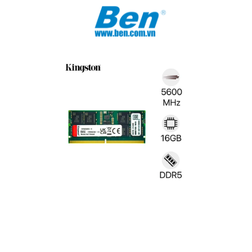 Bộ nhớ trong Laptop Kingston 16GB DDR5 Bus 5600 Mhz (KVR56S46BS8-16WP)
