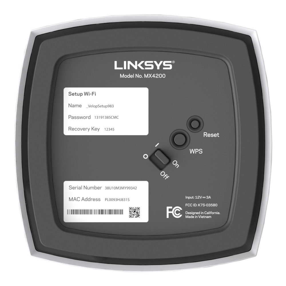 LINKSYS VELOP MX12600-AH TRI-BAND AX4200 INTELLIGENT MESH WIFI SYSTEM WIFI 6 MU-MIMO SYSTEM 3-PK 