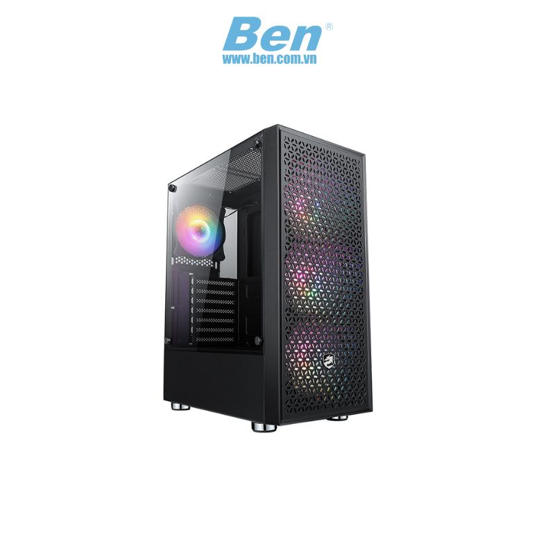 Vỏ Case Vitra Poseidon R03 Black (Mid Tower/Màu Đen/ Kèm 3 Fan RGB )
