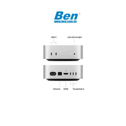 Máy tính để bàn Apple Mac Mini 2024 | Bạc | M4 Chip | 10-Core CPU |10-Core GPU | 24GB RAM | 512GB SSD | Mac OS | 1Yr (Z1CF)