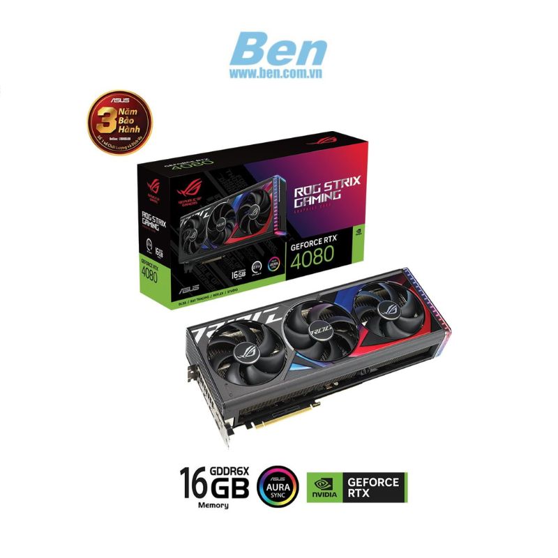 VGA ASUS ROG Strix GeForce RTX 4080 16GB GDDR6X (ROG-STRIX-RTX4080-16G-GAMING)