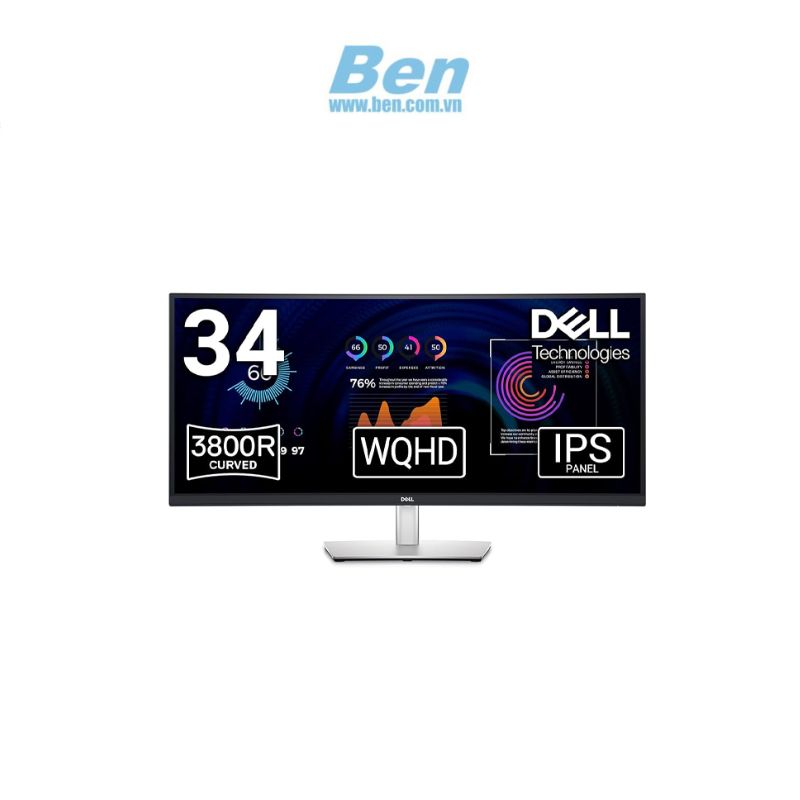 Màn hình cong Dell P3424WE  | 34 inch WQHD 3440 x 1440 | IPS | 60Hz | 5 ms |  HDMI + DP + USB  | 3Yrs