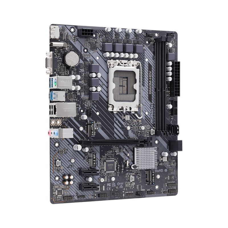 Bo mạch chủ Mainboard  ASROCK B660M-HDV (MAARB730) (Intel B660, Socket 1700, M-ATX, 2 khe RAM DDR4)