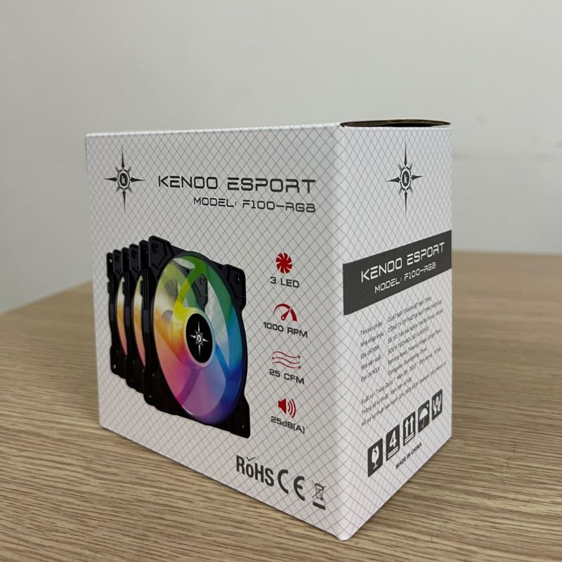 Quạt Tản Nhiệt Cho Máy Tính KENOO ESPORT F100 - RGB (Fan 12cm)