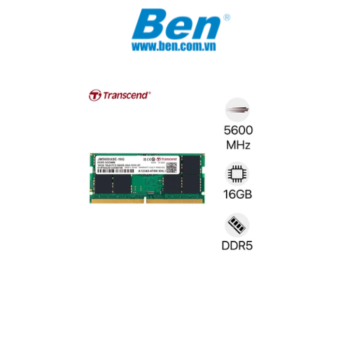 Bộ nhớ trong máy tính xách tay DDR5 Transcend JetRam JM 16GB 5600MHz (JM5600ASE-16G)