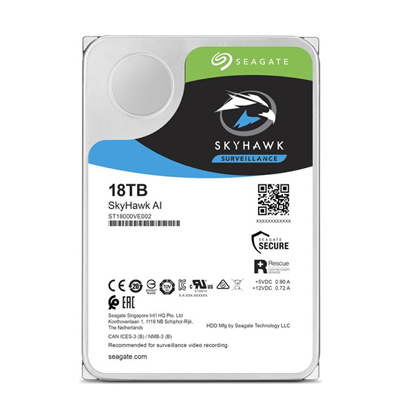 ổ cứng Seagate SkyHawk AI 18Tb 7200rpm, 256MB cache (ST18000VE002)