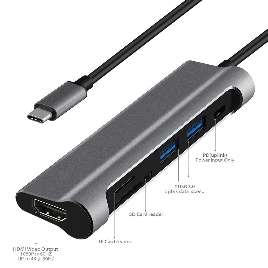 C?ng chuy?n Jcpal USB-C Multiport 6 in 1 (JCP6217)