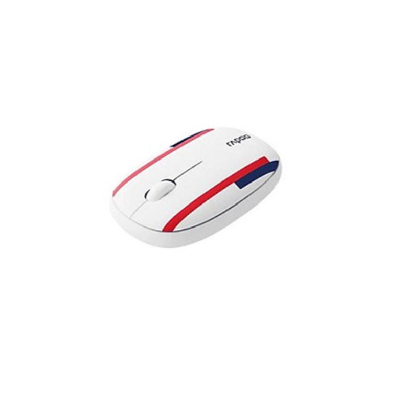 Chuột không dây Rapoo M650 Silent English màu White Red Blue (Bluetooth, Wireless)