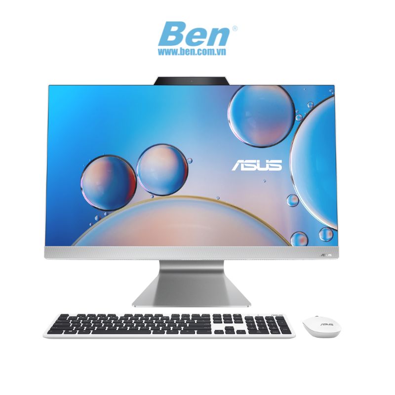 Máy tính để bàn All in One Asus M3702WFAK-WPE036W | Trắng | AMD Ryzen 5 7520U | RAM 16GB | 512GB SSD | AMD Radeon Graphics | 27 inch FHD | WL + BT | K & M | Win 11 | 2Yrs