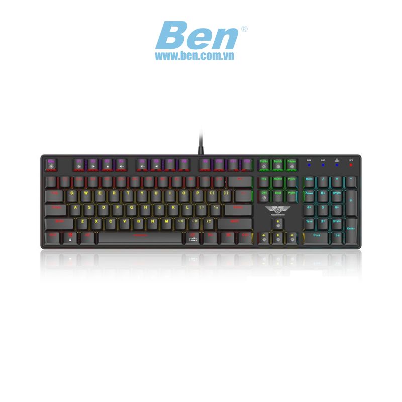 Bàn phím cơ không dây Newmen GM335 Dual Mode Black sw (USBC/RGB/Pin sạc)