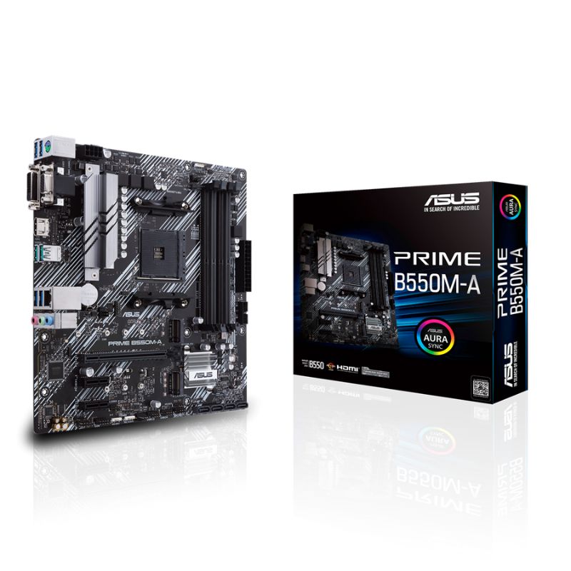 Bo mạch chủ Mainboard ASUS PRIME (B550M-A)/ AMD B550/ Socket AM4/ m- ATX/ 4 khe RAM DRR4/ 3Yrs