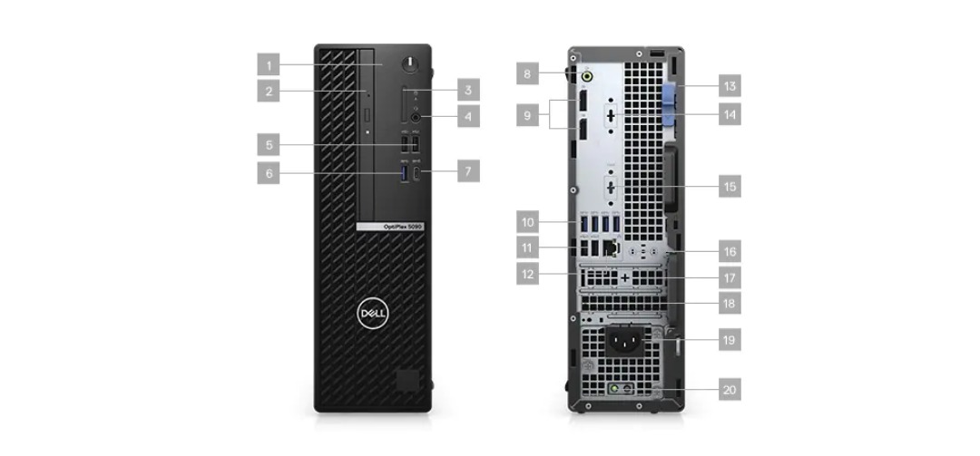 Máy tính để bàn Dell OptiPlex 5090  SFF (42OT590003)/ Intel Core i7-11700 (upto 4.9GHz, 16MB)/ RAM 8GB/ 1TB HDD/ Intel Q570 Chipset/ DVDRW/ WL BT/  K&M/ Ubuntu Linux 20.04  / 3Yrs     