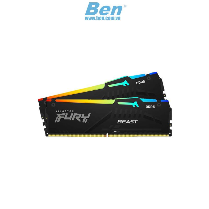 Ram PC Kingston FURY Beast RGB 64GB (2x32GB) DDR5 bus 5200Mhz (KF552C40BBAK2-64)