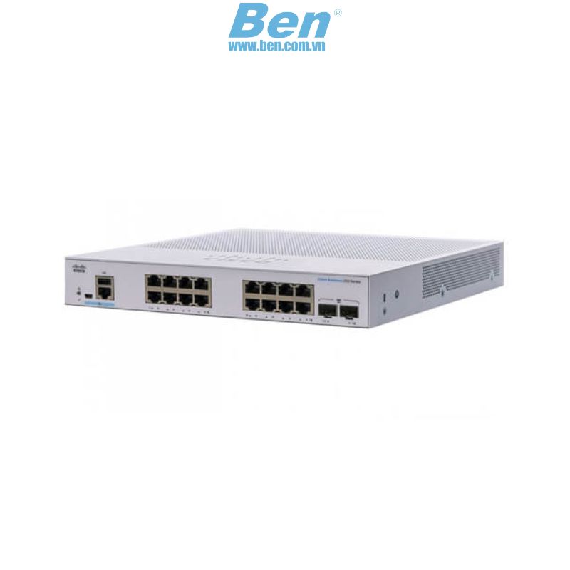 Thiết bị chia mạng Smart Switch Cisco 16-Port Gigabit Ethernet + 2x1G SFP (CBS250-16T-2G-EU)