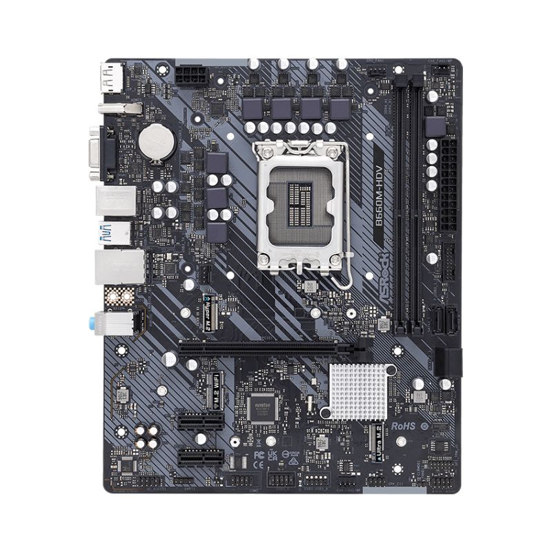 Bo mạch chủ Mainboard  ASROCK B660M-HDV (MAARB730) (Intel B660, Socket 1700, M-ATX, 2 khe RAM DDR4)