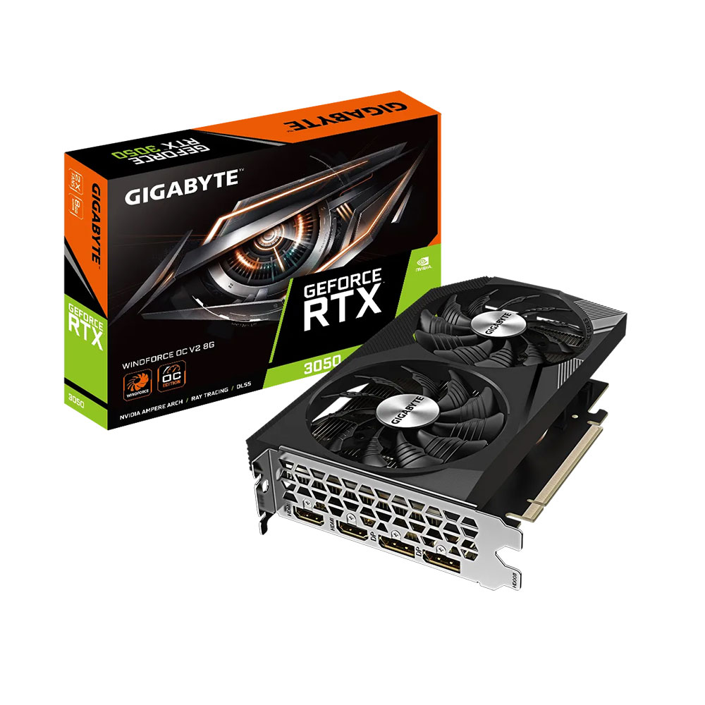 Card màn hình VGA Gigabyte GeForce RTX 3050 WINDFORCE OC V2 8GB (N3050WF2OCV2-8GD)