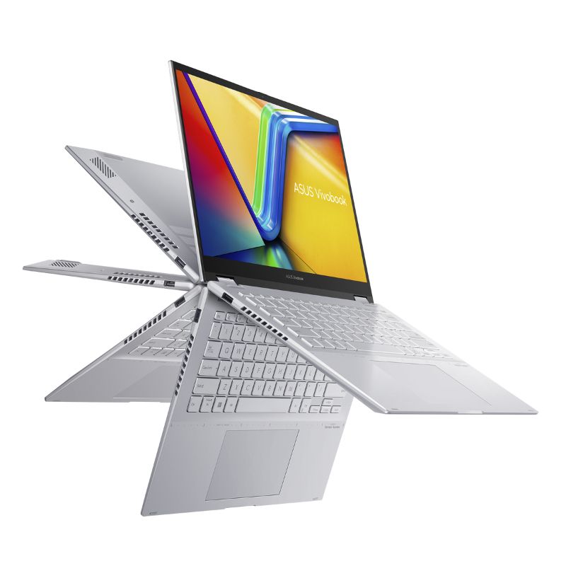 Laptop Asus Vivobook S 14 Flip (TP3402VA-LZ118W)/ Bạc/ Intel Core i9-13900H/ RAM 16GB/ 512GB SSD/ Intel Iris Xe Graphics/ 14 Inch WUXGA IPS Touch/ UMA/ ax+BT/ FP/ 3Cell 50WHrs/ Win 11/ 2Yrs